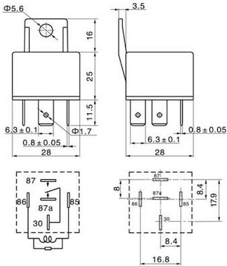 Sanyou Ρελέ Αυτοκινήτου 5 pin 12/24 40Ah