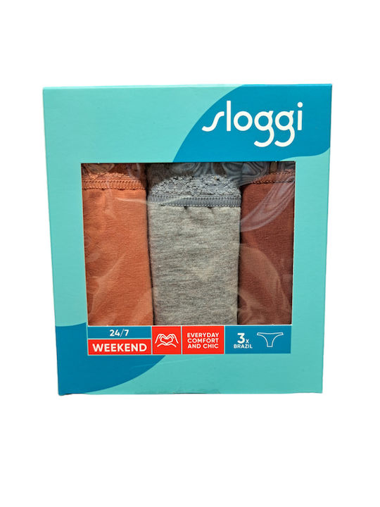 24/7 Weekend H Βαμβακερά Damen Brasilien 3Pack Coffee/grey/ecai