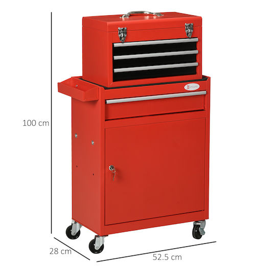 Durhand Cu roți Metal Căruță L52.5xA28xÎ100cm