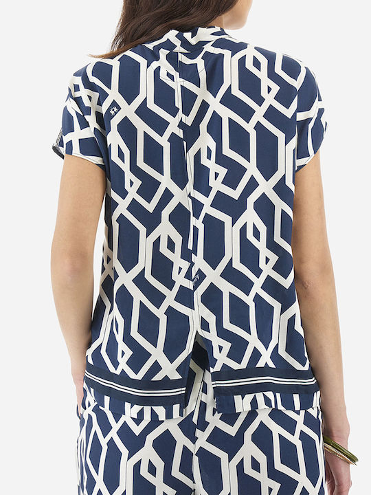 Women's Short Sleeve Shirt Navyblue