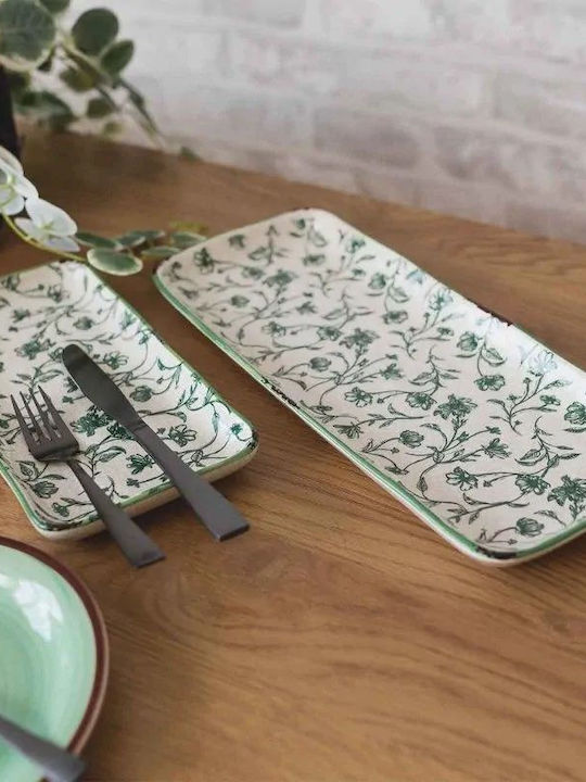 MSA Platou Decorativ Ceramică Verde 1buc 25x13buc MSA Platou Decorativ Ceramică Verde 1buc 25x13buc