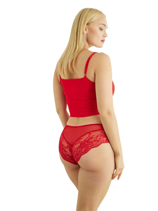 Norddiva Damen Slip mit Spitze Red