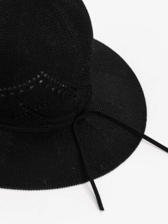 Tiffosi Wicker Women's Panama Hat Black