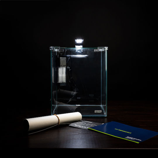 Dennerle Nano Cube Basic Fish Aquarium Capacity 20lt with Lighting, Filter and 25x25x30cm Beige