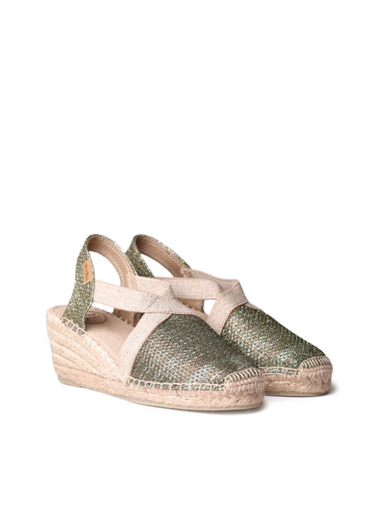 Toni Pons Women's Fabric Platform Espadrilles Green