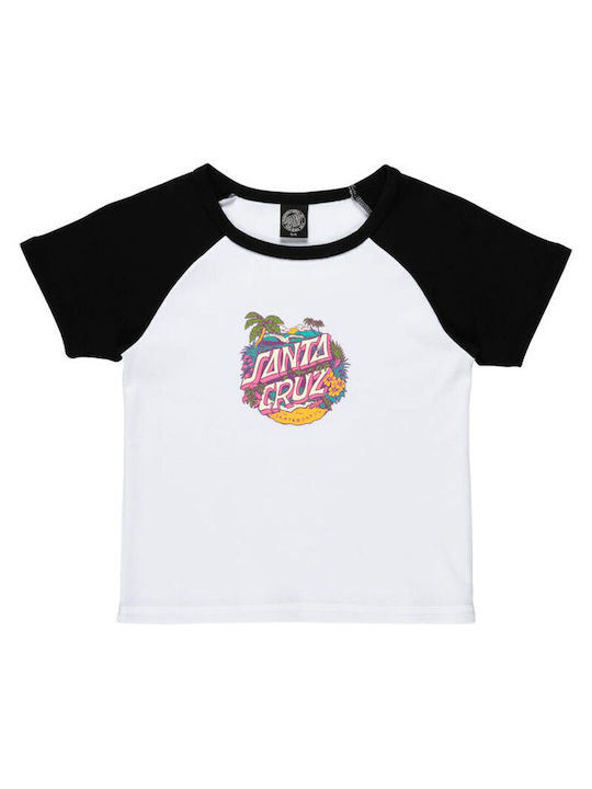 Santa Cruz Women's Crop T-shirt Polka Dot White