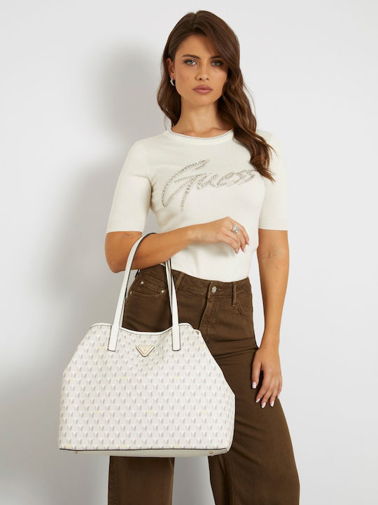 Guess Set Women's Bag Shopper Shoulder White