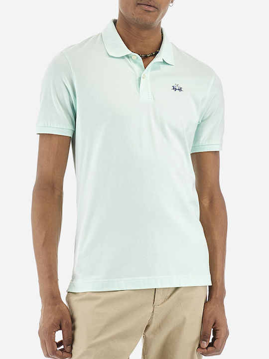 La Martina Men's Short Sleeve Blouse Polo Turquoise