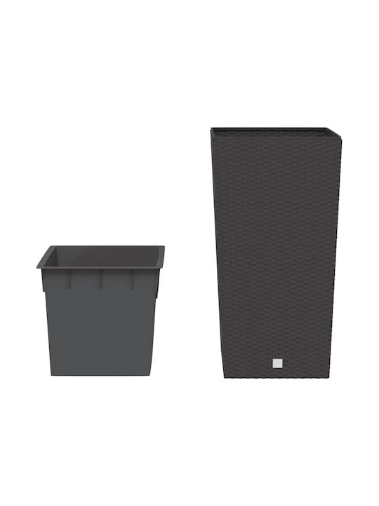 vidaXL Γλάστρα Πλαστική Καφέ 32.5x61x32.5εκ.