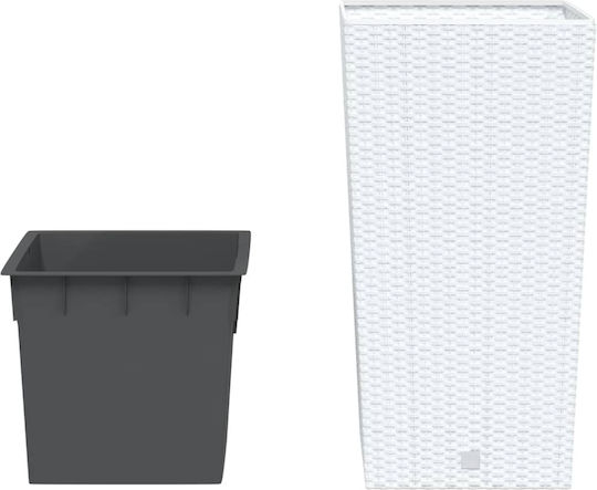 vidaXL Γλάστρα Πλαστική Λευκή 32.5x61x32.5εκ.