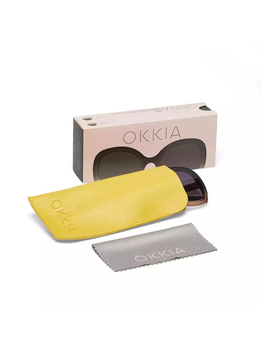Okkia Anna Women's Sunglasses with Black Plastic Frame and Black Lens OK019BP