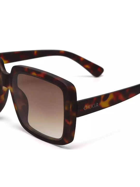 Okkia Alessia Woman Sunglasses With Brown Tartaruga Horn-Rimmed Frame And Brown Lens OK027CH