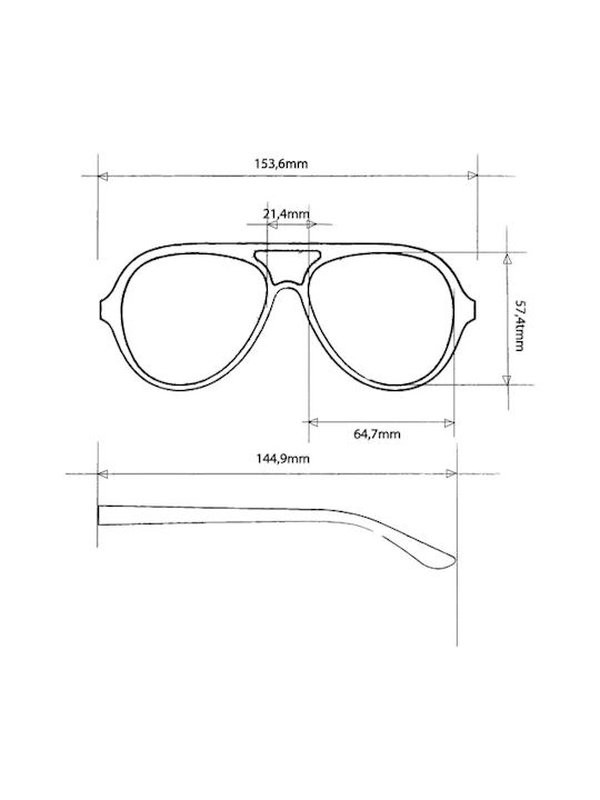 Okkia Alessio Unisex Sunglasses with Black Horn-Rimmed Frame and Black Lens OK021BK