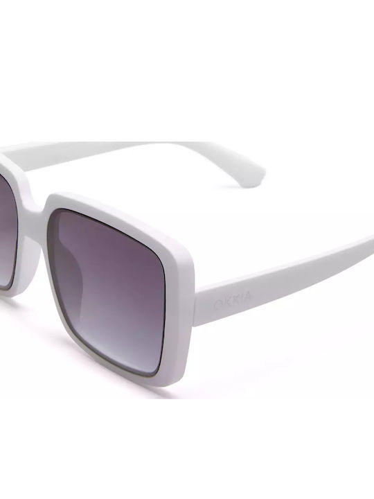 Okkia Alessia Women's Sunglasses with White Horn-Rimmed Frame
