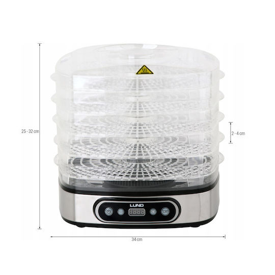 Lund Food Dehydrator with 5 Shelves and Adjustable Temperature 35-70°C