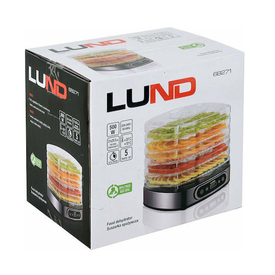 Lund Food Dehydrator with 5 Shelves and Adjustable Temperature 35-70°C