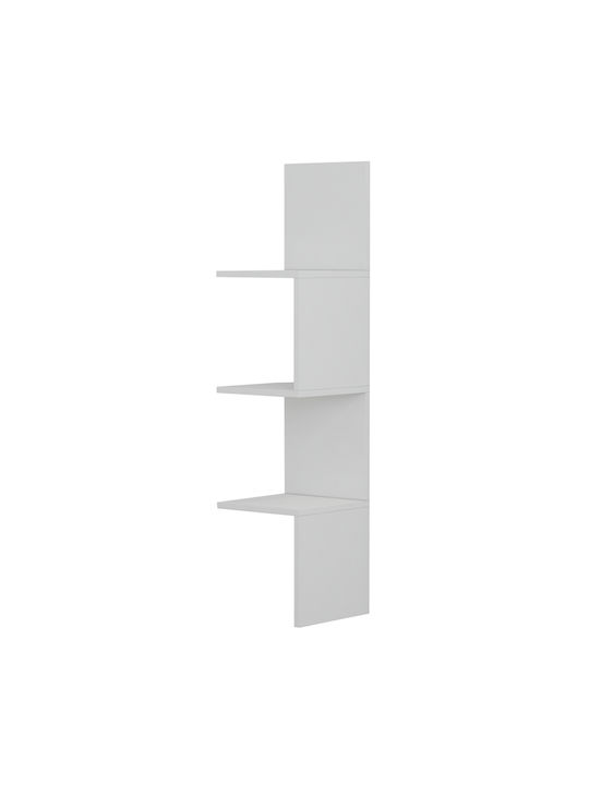Γωνιακό Ράφι Τοίχου Illusion Λευκό 25x25x105.4εκ.