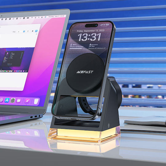 Acefast Încărcător Wireless (Qi Pad) 15W Negruς (E17)