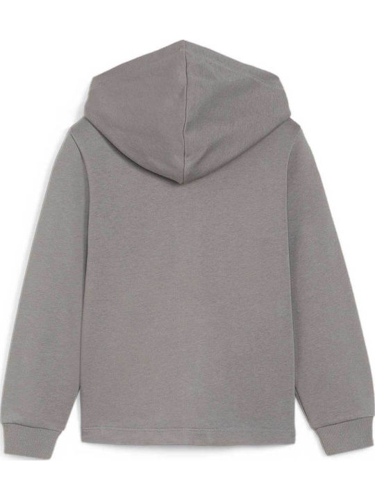 Sportlich Kinderstrickjacke Baumwolle mit Kapuze Grey