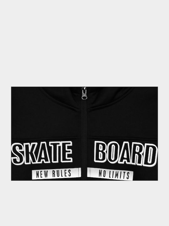 Kids Cardigan with Hood Black