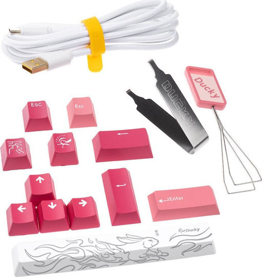 Ducky One 3 TKL Gossamer Gaming Μηχανικό Πληκτρολόγιο Tenkeyless με Cherry MX Ergo Clear διακόπτες (Αγγλικό US) Ροζ