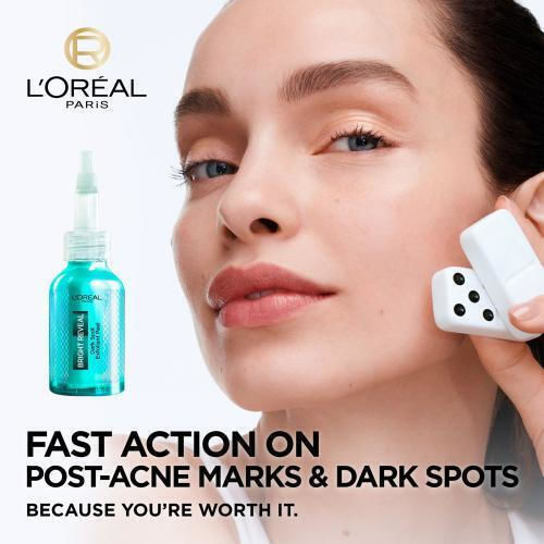 L'Oreal Paris Bright Reveal Feuchtigkeitsspendende und Anti-Aging Leichtgewichtige Gesichtscreme Tag mit SPF50 gegen Fehler und Akne mit Niacinamid und AHA 25ml