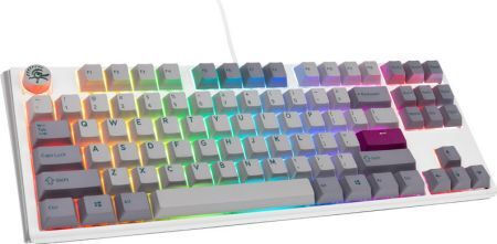 Ducky One 3 Gaming Μηχανικό Πληκτρολόγιο Tenkeyless με Cherry MX Ergo Clear διακόπτες και RGB φωτισμό (Αγγλικό US) Mist Grey