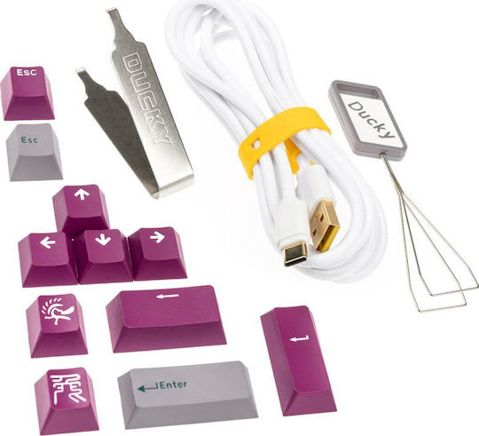Ducky One 3 Gaming Μηχανικό Πληκτρολόγιο Tenkeyless με Cherry MX Ergo Clear διακόπτες και RGB φωτισμό (Αγγλικό US) Mist Grey
