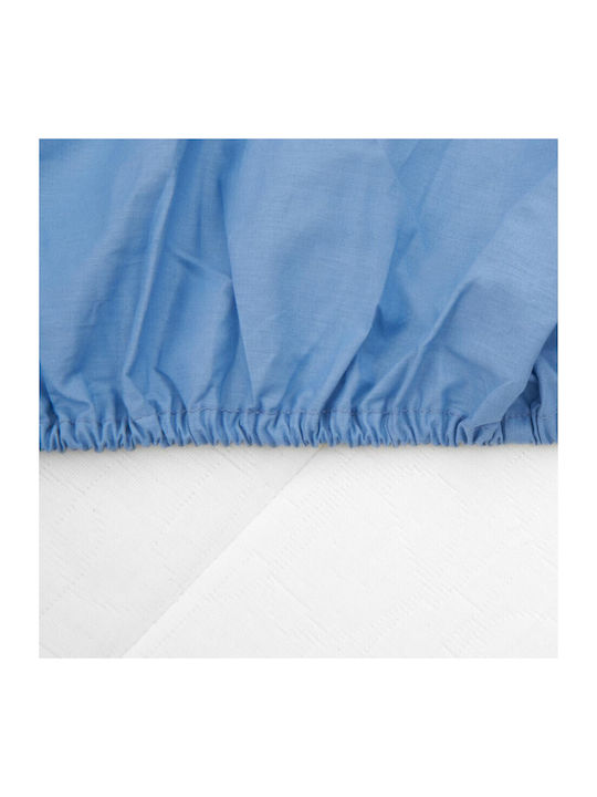Heinner Bettlaken Super-Doppel mit Gummiband 160x200cm. Blau