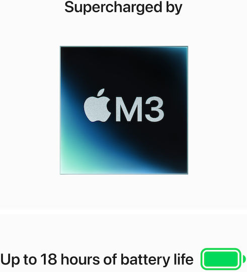 Apple MacBook Air 13" 2024 13.6" Retina Display M3 8-Core 8GB 512GB SSD 10-Core GPU with Charger 35W Dual Port Silver English UK Keyboard