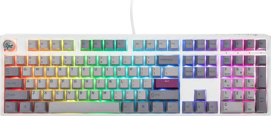 Ducky One 3 Mist Gaming Mechanical Keyboard with Cherry MX Ergo Clear Switches and RGB Lighting English US Gray PBT