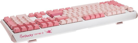Ducky One 3 Gaming Mechanical Keyboard with Cherry MX Ergo Clear switches (English US) Gossamer Pink