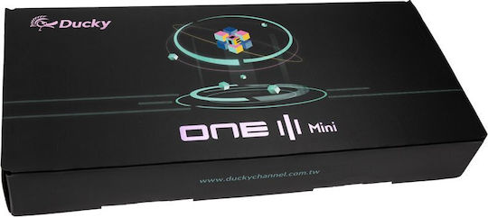 Ducky One 3 Mini Gaming Μηχανικό Πληκτρολόγιο 60% με Cherry MX Ergo Clear διακόπτες και RGB φωτισμό (Αγγλικό US) Cosmic Blue