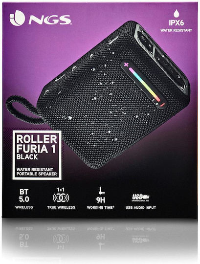 NGS Roller Furia 1 Bluetooth Speaker 15W with Radio and Battery Life up to 9 hours Black