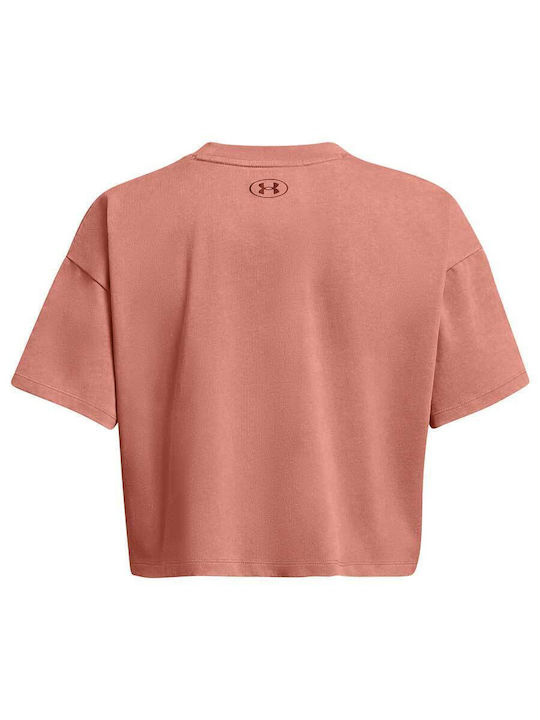 Damen Sport Crop Top Kurzarm Pink