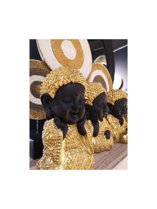 Baby Buddha 1 Deco Polyresin Buddha Gold Black 11,7x10,2xh16,7cm 3pcs