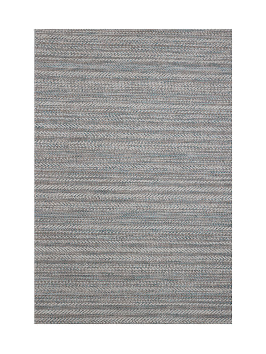 Woven Rug Breeze 187/13 Gray Beige Petrol Stripes - Colore Colori - 2.00x2.50