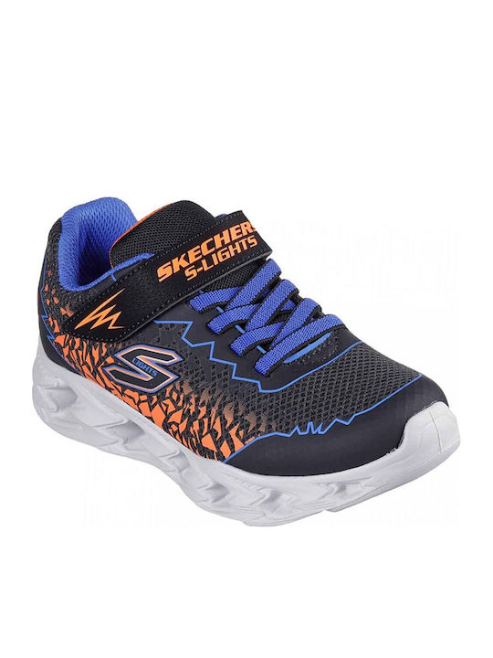 Vortex 2.0 Παιδικά Sneakers Ανατομικά με Σκρατς & Φωτάκια Μαύρα
