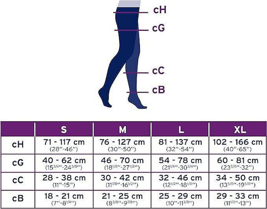 Jobst Ciorapi cu colanți Compresie Gradată 15-20 mmHg Negru