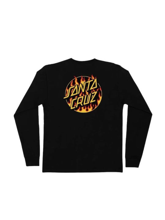 Santa Cruz X Thrasher L/s T-Shirt Thrasher Flame Dot - Schwarz