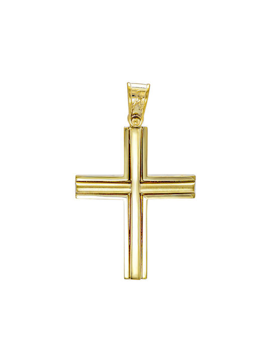 Baptismal Cross Men's Baptismal Cross In Yellow Gold 14 Carat St3502