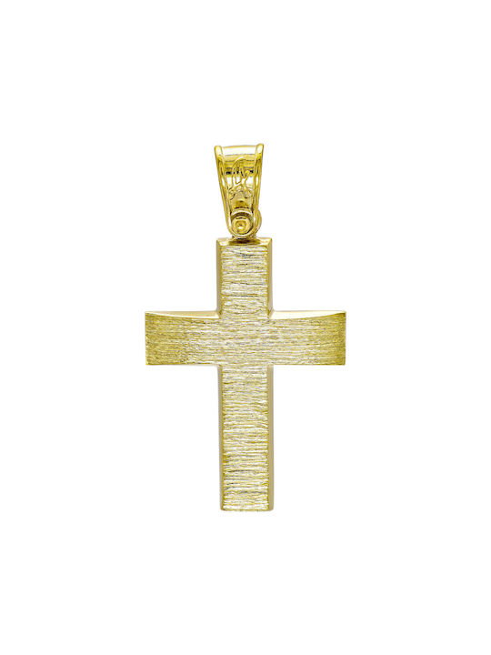 Baptismal Cross Men's Baptismal Cross In Yellow Gold 14 Carat St3500