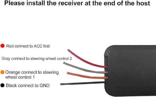 Controler universal fără fir pentru volan Rf pentru monitorul auto cu placa de programare negru