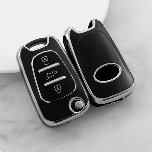 Tpu Protective Case In Black-Nickel Finish For Hyundai-kia