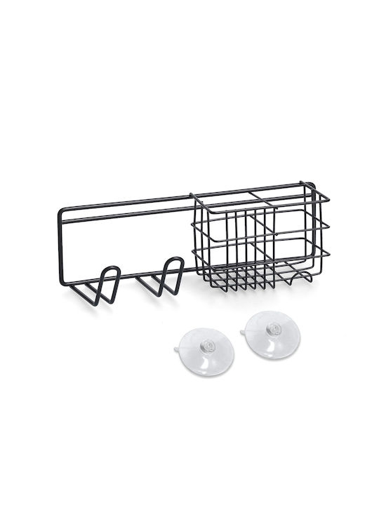 Zeller Bathroom Shelf, Metal, 27x9.5x8.7, Black