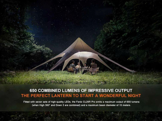 Dulotec CL26R Pro Φανάρι Led Μπαταρίας για Camping Αδιάβροχο με Φακό 650lm Λευκό