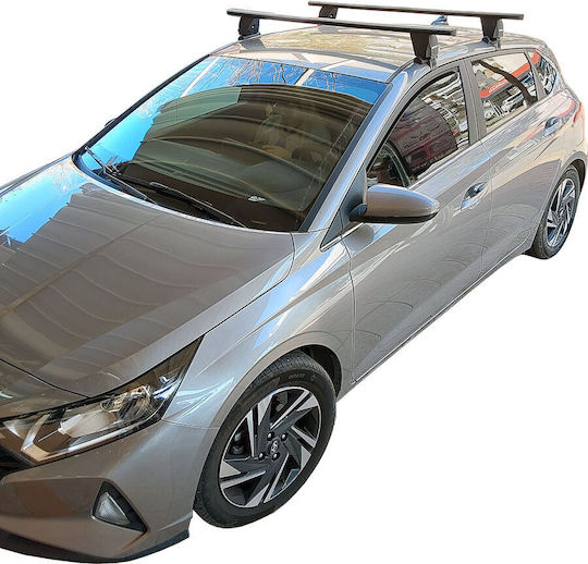 Menabo Garage Door Bars - Kit Aluminum Roof Bars Black Menabo Delta - Legs For Hyundai I20 2020+ 2 Pieces B.hi20.10