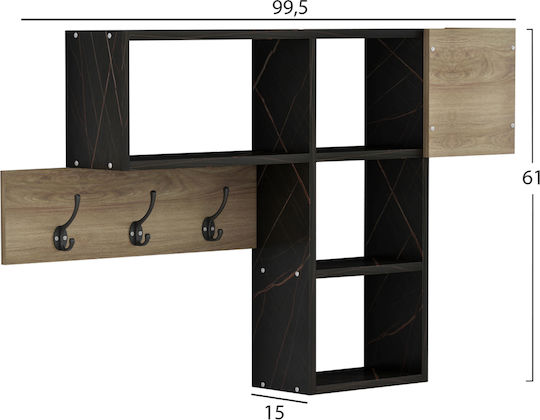 Homemarkt Entry Pendant & Shelves Harlan Hm8973.13 Natural black marble 99,5x15x61y