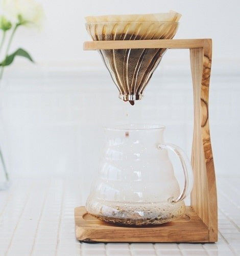 Hario V60 Olive Wood Pour Over Set Γυάλινο Καφέ