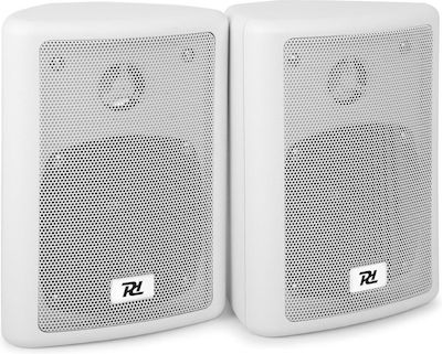 Power Dynamics Ods40w Pair of 2-Way Speakers 75 Watt with Mounts in White Color